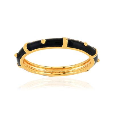 Bague plaqué or jaune et résine noire