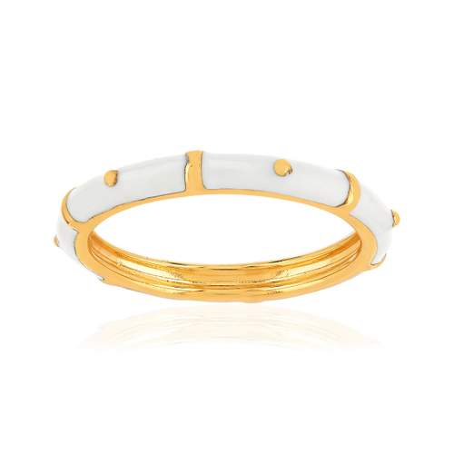 Bague plaqué or jaune et résine blanche