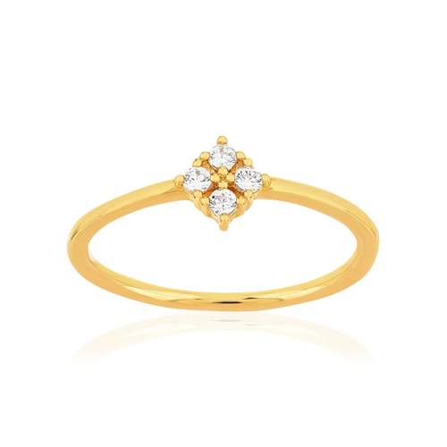 Bague plaqué or jaune zirconias