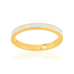Bague plaqué or jaune et résine blanche - vue 1