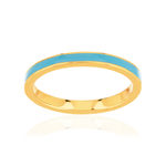 Bague plaqué or jaune et résine bleue - vue 1