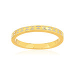 Bague plaqué or jaune et résine blanche, motif losange. - vue 1