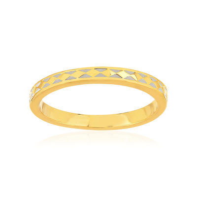 Bague plaqué or jaune et résine blanche, motif losange. - vue 1