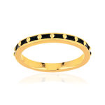 Bague plaqué or jaune et résine noire - vue 1