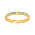 Bague plaqué or jaune et résine bleue - vue 1