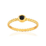 Bague plaqué or jaune perlée zirconia noir - vue 1