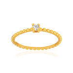 Bague plaqué or jaune perlée zirconia - vue 1
