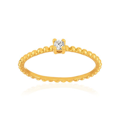 Bague plaqué or jaune perlée zirconia