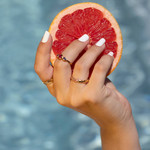 Bague plaqué or jaune pierres imitation - vue porté 2