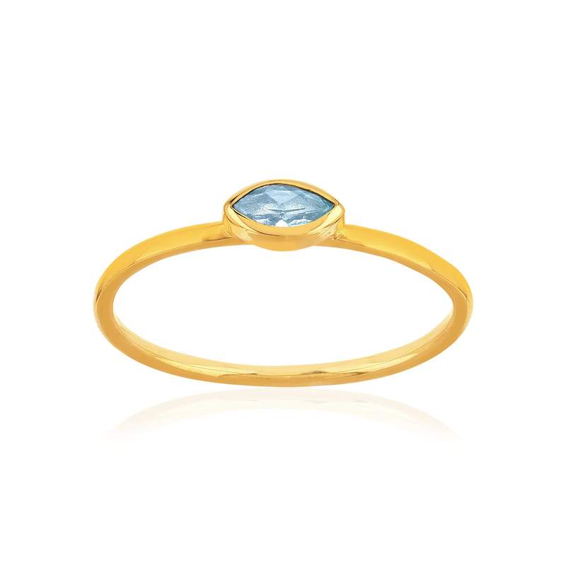 Ring met imitatie-steen en geelgoudkleurige afwerking - aanzicht 1