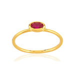 Bague plaqué or jaune pierre imitation - vue 1