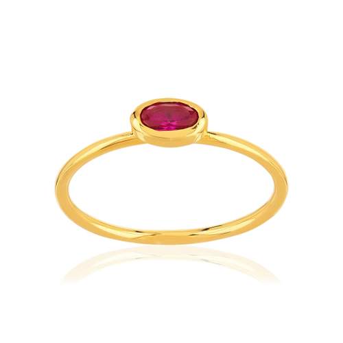 Yellow gold-plated imitation stone ring