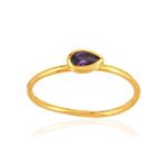 Bague plaqué or jaune pierre imitation - vue 1