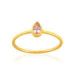 Bague plaqué or jaune pierre imitation - vue 1