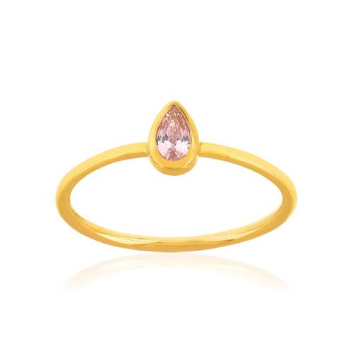 Yellow gold-plated imitation stone ring