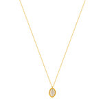 Collier acier jaune pierre imitation beige 45 cm - vue 2