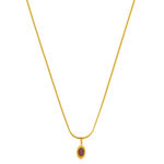 Collier acier jaune pierre imitation rose 46cm - vue 2