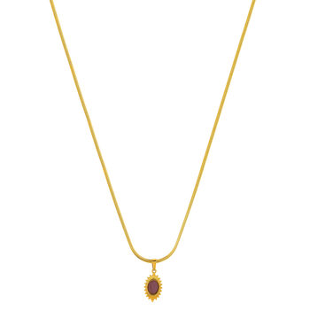 Collier acier jaune pierre imitation rose 46cm