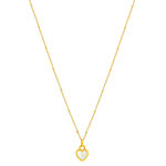 Collier acier jaune nacre coeur 45cm - vue D1