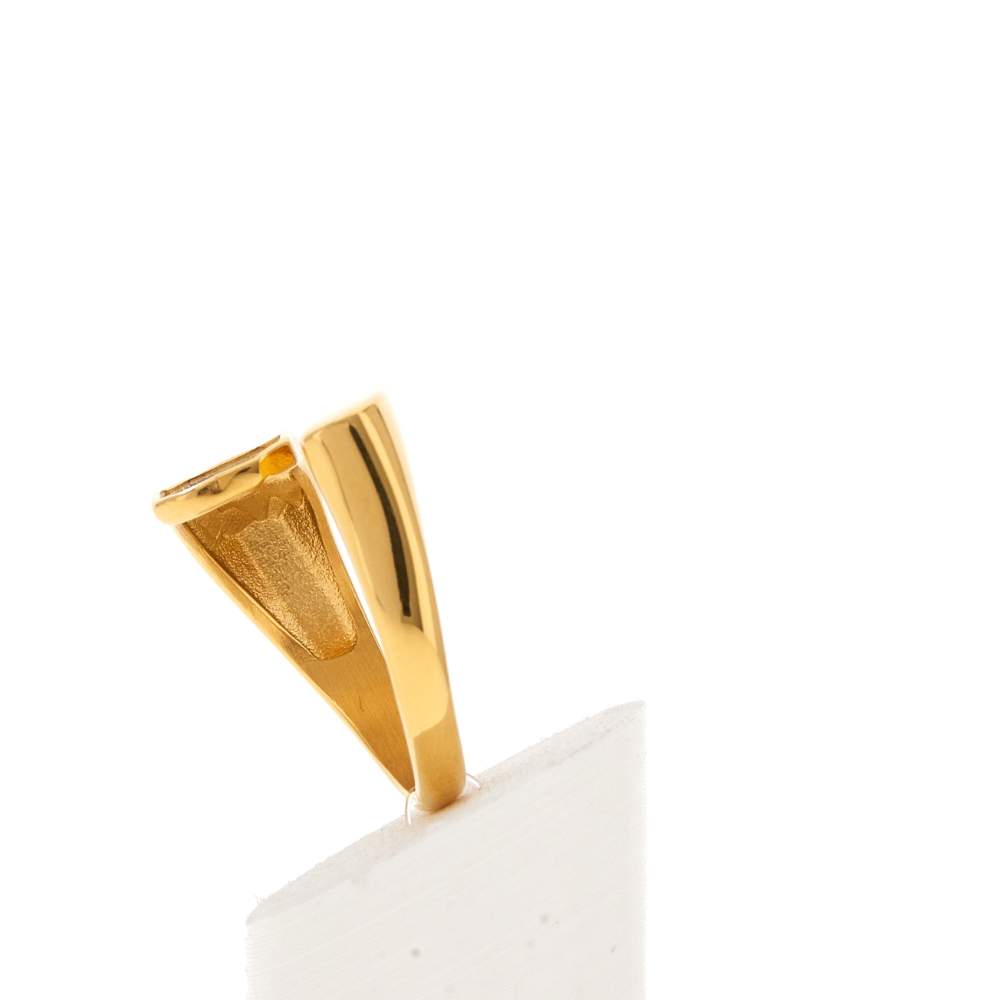 Bague acier jaune nacre - vue 7