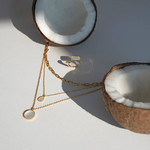 Bague acier jaune nacre - vue D2