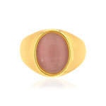 Bague acier jaune pierre imitation rose pale - vue 3