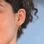 Boucles d'oreilles acier jaune - vue porté 2