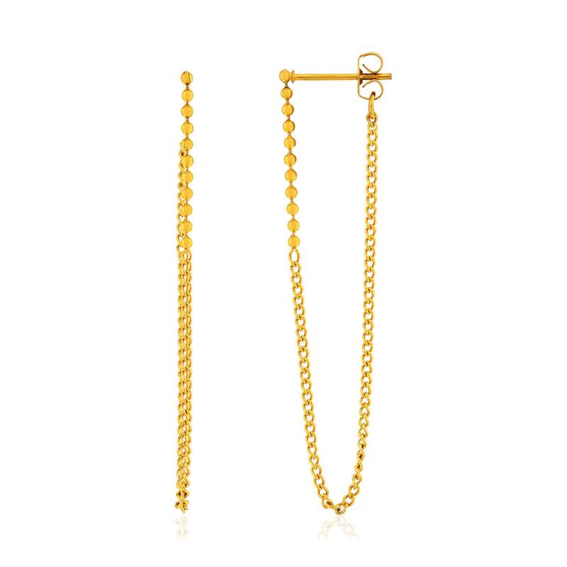 Boucles d'oreilles acier jaune - vue 1