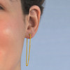 Boucles d'oreilles acier jaune - vue Vporté 2