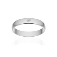 Alliance platine 950 poli demi-jonc 3,5 mm diamant brillant