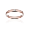 Alliance or 750 rose poli ruban confort 3,5mm diamant brillant - vue V1