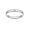 Alliance or 750 blanc poli ruban confort 3,5mm diamant princesse - vue V1