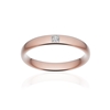 Alliance or 750 rose poli ruban confort 3,5mm diamant princesse - vue V1