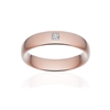 Alliance or 750 rose poli ruban confort 5mm diamant princesse - vue V1
