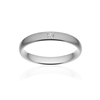 Alliance or 750 blanc brossé ruban confort 3,5mm diamant princesse - vue V1