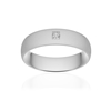 Alliance or 750 blanc sablé ruban confort 6mm diamant princesse - vue V1