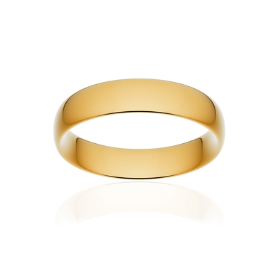 Alliance or 750 jaune poli demi-jonc confort 5mm