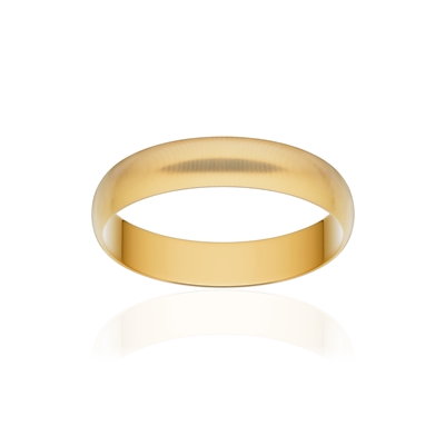 Alliance or 750 jaune mat ruban 4mm