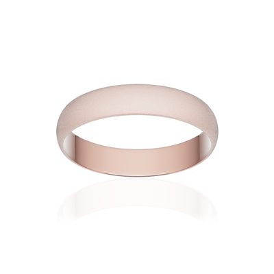 Alliance or 750 rose sablé ruban 4mm - vue 1