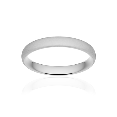 Alliance platine 950 sablé ruban confort 3,5 mm