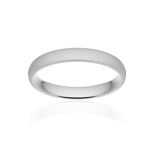 Alliance platine 950 sablé ruban confort 3,5 mm