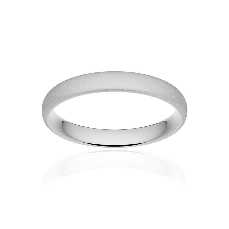 Alliance platine 950 sablé ruban confort 3,5 mm - vue 1