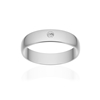 Alliance or 375 blanc poli demi-jonc 4,5mm diamant brillant - vue V1