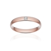 Alliance or 375 rose poli demi-jonc confort 3,5mm diamant princesse - vue V1