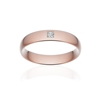 Alliance or 375 rose poli demi-jonc confort 4,5mm diamant princesse - vue V1