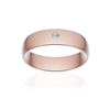 Alliance or 375 rose poli demi-jonc confort 6mm diamant brillant - vue V1
