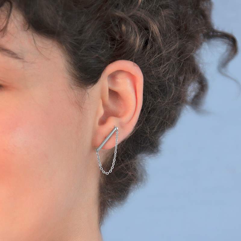 Boucles d'oreilles acier - vue porté 2