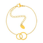 Bracelet acier jaune motif disque 21 cm - vue 1