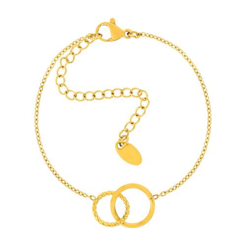 Bracelet acier jaune motif disque 21 cm