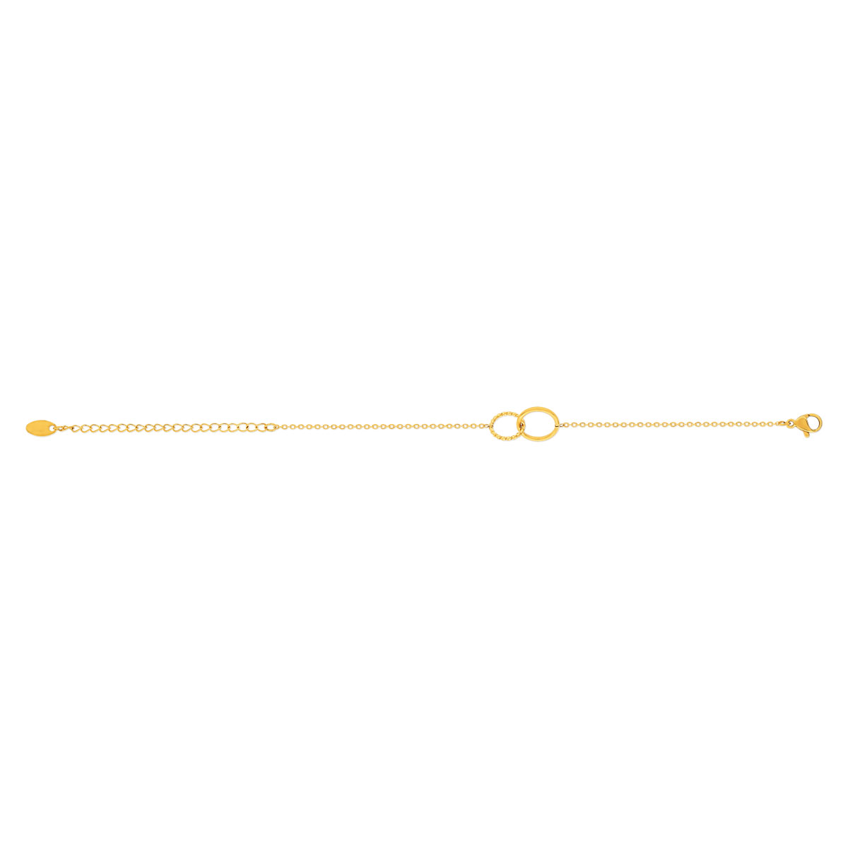 Bracelet acier jaune motif disque 21 cm - vue 2